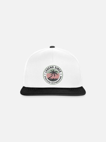 Retro Palmeninsel Sunset - Snapback Cap - Weiß/Schwarz