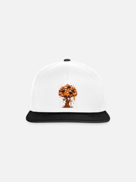 Katzenbaum Herbsttraum - Snapback Cap - Weiß/Schwarz