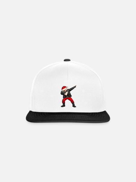 Weichnachten / Weichnachtsmann / Santa Dab - Snapback Cap - Weiß/Schwarz