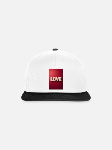 Unscharfe Liebesbriefe auf Rot - Snapback Cap - Weiß/Schwarz