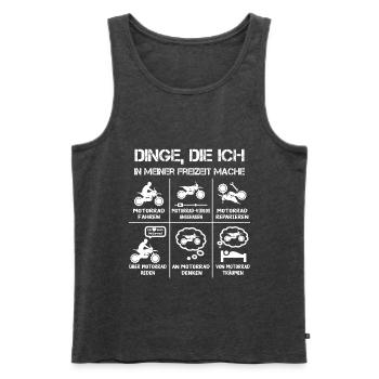 Freizeit - Motorradfahrer - Biker - Männer Premium Bio Tank Top - Anthrazit meliert - Vorne - Michal (187cm)