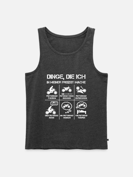 Freizeit - Motorradfahrer - Biker - Männer Premium Bio Tank Top - Anthrazit meliert