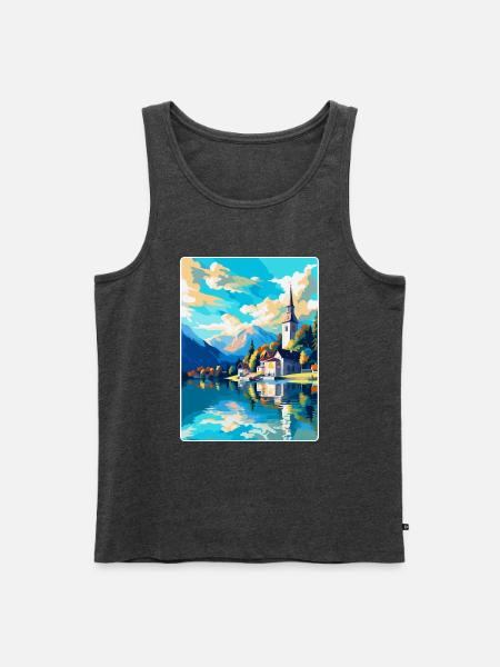 St Wolfgang Austria Vintage Travel Poster Souvenir - Men's Premium Organic Tank Top - heather anthracite