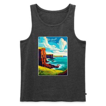 Orkneyinseln Schottland Großbritannien Reise Poster Souvenir - Männer Premium Bio Tank Top - Anthrazit meliert - Vorne - Michal (187cm)
