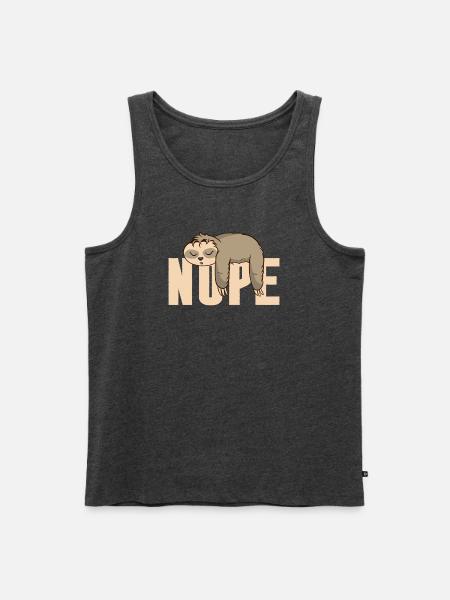 Nope Sloth - Männer Premium Bio Tank Top - Anthrazit meliert