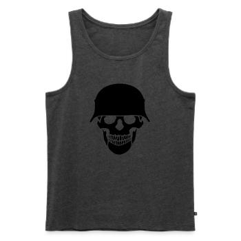 Skull helmet / Skull beads - Men's Premium Organic Tank Top - heather anthracite - Front - Michal (187cm)