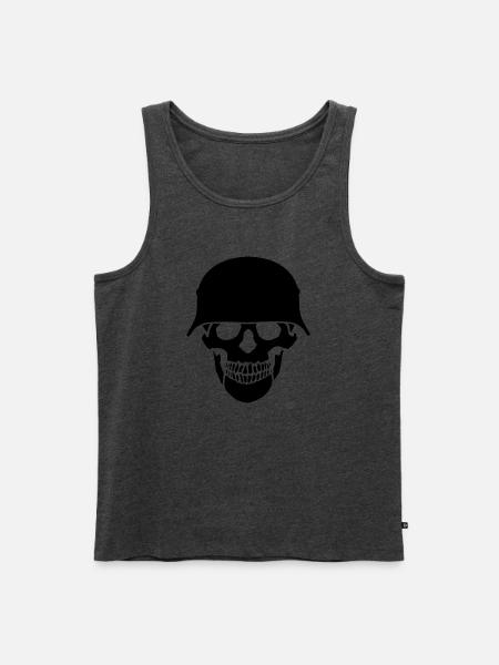 Schädelhelm / Schädelperlen - Männer Premium Bio Tank Top - Anthrazit meliert