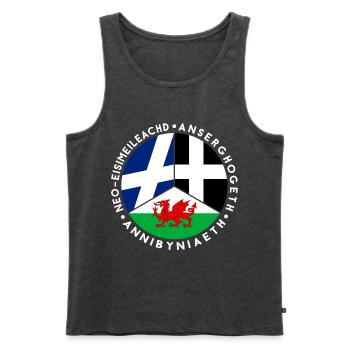 Schottische, walisische, kornische Unabhängigkeit, keltisch - Männer Premium Bio Tank Top - Anthrazit meliert - Vorne - Michal (187cm)