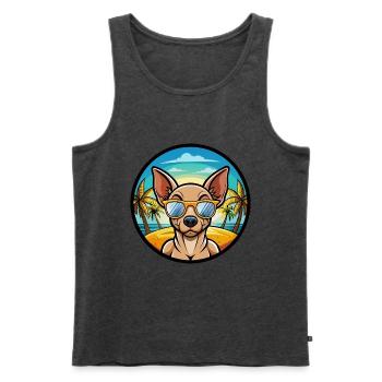 Mexikanische haarlose Hunderasse Cartoon Sonnenbrille Strand - Männer Premium Bio Tank Top - Anthrazit meliert - Vorne - Michal (187cm)