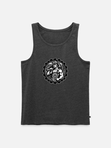 Miner Logo - Men's Premium Organic Tank Top - heather anthracite