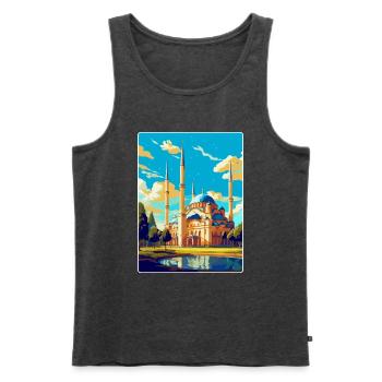 Edirne Türkei Vintage Reiseposter WPA Souvenir - Männer Premium Bio Tank Top - Anthrazit meliert - Vorne - Michal (187cm)