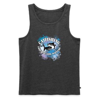 Wels Waller fischen Wels auf Farbklecksen - Männer Premium Bio Tank Top - Anthrazit meliert - Vorne - Michal (187cm)