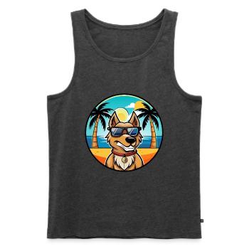 Magyar Agar Race Chien Dessin Animé Lunettes De Soleil Plage - Débardeur bio Premium Homme - anthracite chiné - Devant - Michal (187cm)