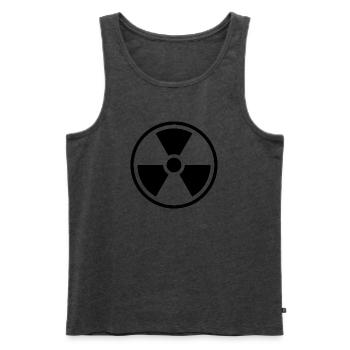 Icône de solide de radiation, symbole d’alerte nucléaire - Débardeur bio Premium Homme - anthracite chiné - Devant - Michal (187cm)