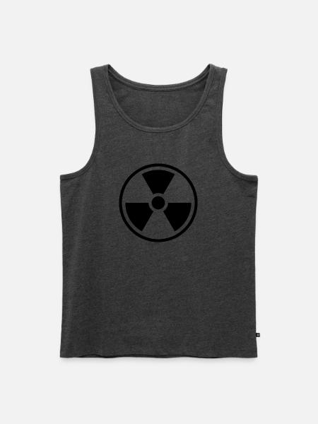 Radiation Solid Icon Nuclear Warning Symbol - Men's Premium Organic Tank Top - heather anthracite