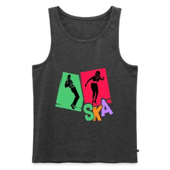 Überschwänglicher Ska Tanzabend - Männer Premium Bio Tank Top - Anthrazit meliert - Vorne - Michal (187cm)