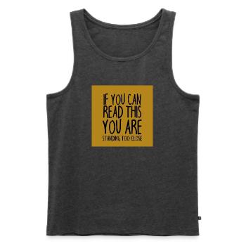 Mundschutz lustig Spruch - lustige Sprüche - Männer Premium Bio Tank Top - Anthrazit meliert - Vorne - Michal (187cm)