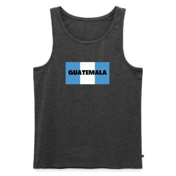 Guatemala in guatemaltekischen Flaggenfarben - Männer Premium Bio Tank Top - Anthrazit meliert - Vorne - Michal (187cm)