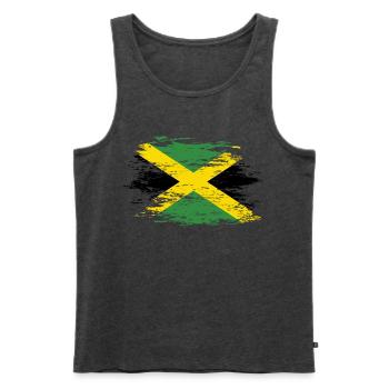 Drapeau de la Jamaïque utilisé - Débardeur bio Premium Homme - anthracite chiné - Devant - Michal (187cm)