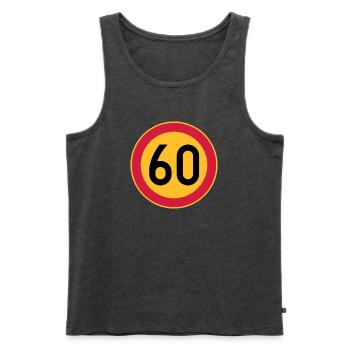 60 limit / speed limit - Men's Premium Organic Tank Top - heather anthracite - Front - Michal (187cm)