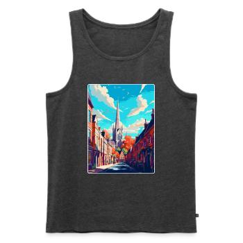 Winchester England Uk Reiseposter Souvenir WPA - Männer Premium Bio Tank Top - Anthrazit meliert - Vorne - Michal (187cm)