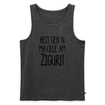 Ziguri - heute gehen mir alle am Nerv - österreich - Männer Premium Bio Tank Top - Anthrazit meliert - Vorne - Michal (187cm)
