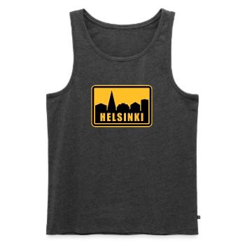Helsinki - Männer Premium Bio Tank Top - Anthrazit meliert - Vorne - Michal (187cm)