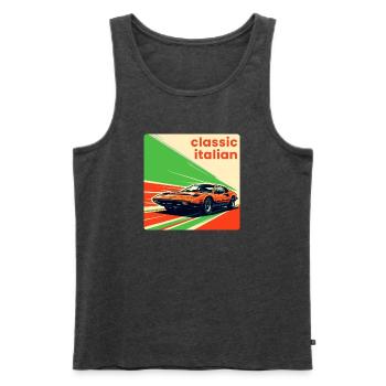 Klassischer italienischer Sportwagen - Männer Premium Bio Tank Top - Anthrazit meliert - Vorne - Michal (187cm)