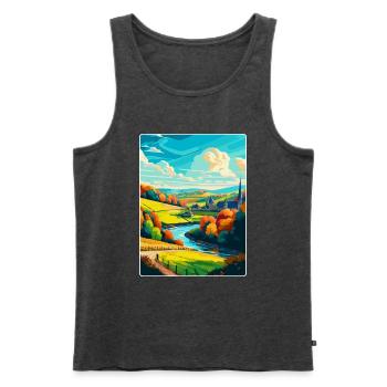 Ardennen Frankreich Vintage Reiseplakat Souvenir WPA - Männer Premium Bio Tank Top - Anthrazit meliert - Vorne - Michal (187cm)