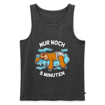 Nur noch 5 Minuten Baby Faultier schlafen Schlaf - Männer Premium Bio Tank Top - Anthrazit meliert - Vorne - Michal (187cm)
