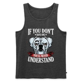 Cool Boxer Statement Spruch Hundehalter Geschenk - Männer Premium Bio Tank Top - Anthrazit meliert - Vorne - Michal (187cm)