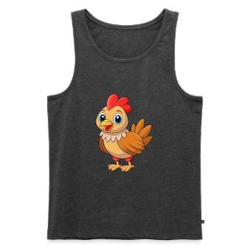 Huhn Niedliches Maskottchen Zeichentrickfigur Kawaii - Männer Premium Bio Tank Top - Anthrazit meliert - Vorne - Michal (187cm)