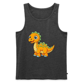 Dinosaur Cute Mascot Cartoon Character Kawaii - Men's Premium Organic Tank Top - heather anthracite - Front - Michal (187cm)