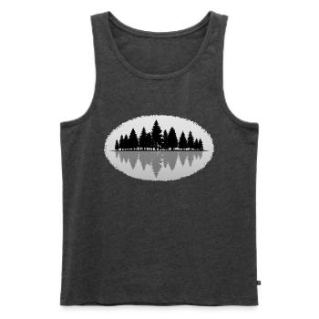Wald Forest - Männer Premium Bio Tank Top - Anthrazit meliert - Vorne - Michal (187cm)