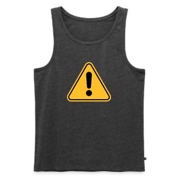Warnzeichen / Ausrufezeichen - Männer Premium Bio Tank Top - Anthrazit meliert - Vorne - Michal (187cm)