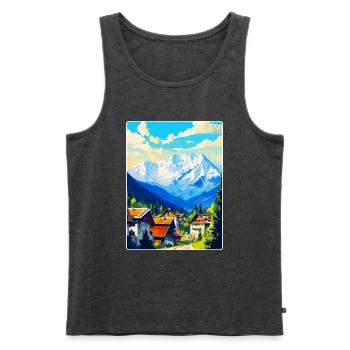 Zakopane Polen Vintage Reiseplakat Souvenir WPA - Männer Premium Bio Tank Top - Anthrazit meliert - Vorne - Michal (187cm)