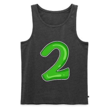 Nummer 2 Grün - Männer Premium Bio Tank Top - Anthrazit meliert - Vorne - Michal (187cm)