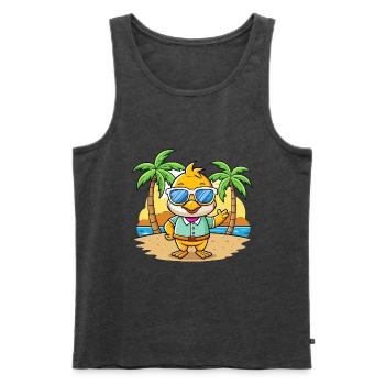Ente Lustige Cartoon Sommer Strand Sonnenbrille - Männer Premium Bio Tank Top - Anthrazit meliert - Vorne - Michal (187cm)