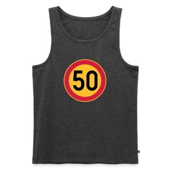 50 limit / speed limit - Men's Premium Organic Tank Top - heather anthracite - Front - Michal (187cm)