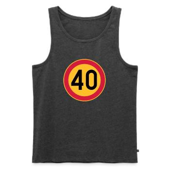 40 limit / speed limit - Men's Premium Organic Tank Top - heather anthracite - Front - Michal (187cm)