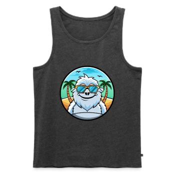 Yeti Lustige Cartoon Sommer Strand Sonnenbrille Aufkleber - Männer Premium Bio Tank Top - Anthrazit meliert - Vorne - Michal (187cm)