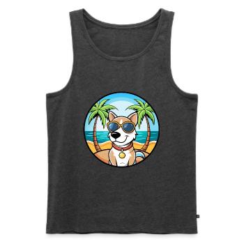Ariege Pointer Hund Rasse Cartoon Sonnenbrille Strand - Männer Premium Bio Tank Top - Anthrazit meliert - Vorne - Michal (187cm)