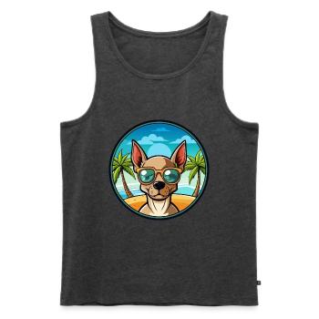 Mexikanische haarlose Hunderasse Cartoon Sonnenbrille Strand - Männer Premium Bio Tank Top - Anthrazit meliert - Vorne - Michal (187cm)