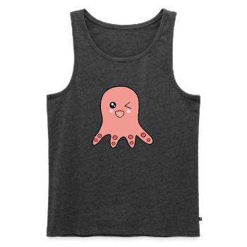 Oktopus Meerestiere - Männer Premium Bio Tank Top - Anthrazit meliert - Vorne - Michal (187cm)