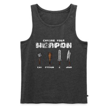 C++ Phyton C Java Software Programmer Coder Witz - Männer Premium Bio Tank Top - Anthrazit meliert - Vorne - Michal (187cm)