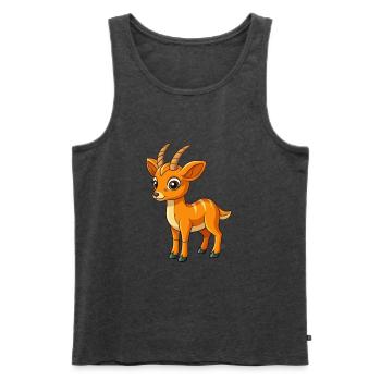 Antilope Niedliche Maskottchen Zeichentrickfigur Kawaii - Männer Premium Bio Tank Top - Anthrazit meliert - Vorne - Michal (187cm)