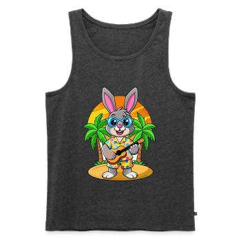 Lunettes de soleil de plage d’été de dessin animé de lapin drôle - Débardeur bio Premium Homme - anthracite chiné - Devant - Michal (187cm)