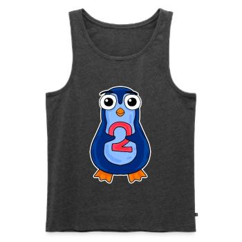 pingouin 2 ans - deux - numéro 2 - 2 année - Débardeur bio Premium Homme - anthracite chiné - Devant - Michal (187cm)