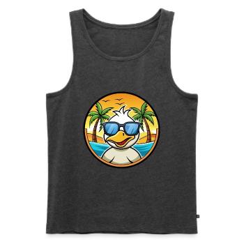 Ente Lustige Cartoon Sommer Strand Sonnenbrille Aufkleber - Männer Premium Bio Tank Top - Anthrazit meliert - Vorne - Michal (187cm)