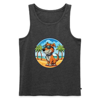 Polnische Jagdhund Hund Rasse Cartoon Sonnenbrille - Männer Premium Bio Tank Top - Anthrazit meliert - Vorne - Michal (187cm)